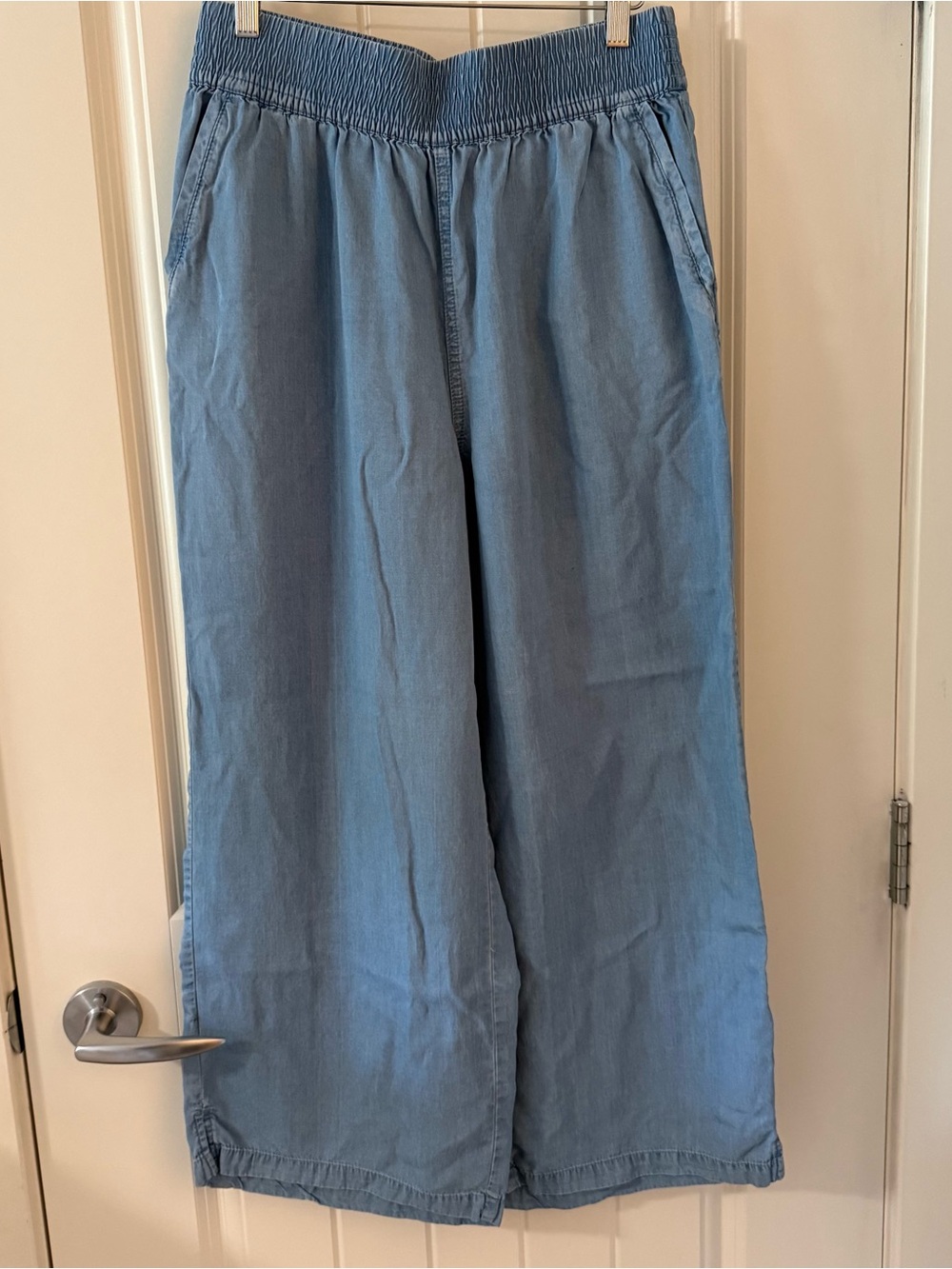 DKNY Sky Blue Wide-Leg Elastic Waist Pants